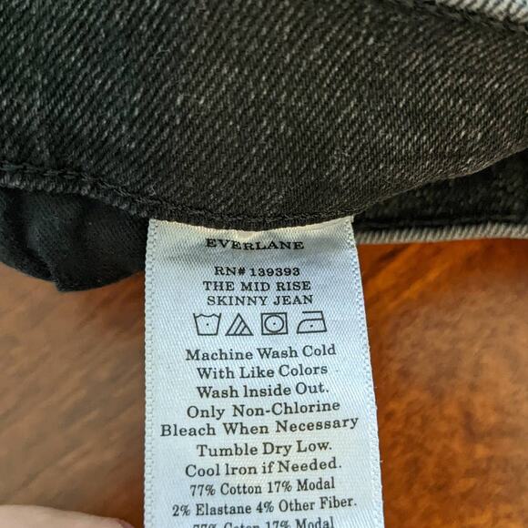 Everlane Skinny Jeans 23 Regular Washed Black Womens Mid Rise Stretch Slimming - Picture 6 of 11
